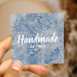 Handmade Gift Vintage Blue Floral Elegant スクエア名刺<br><div class="desc">Handmade Gift Vintage Floral Elegant Business Card.</div>