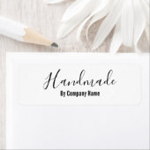 Handmade in Elegant Cursive Script by Company Name ラベル (インサイチュ)