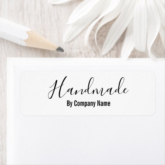Handmade in Elegant Cursive Script by Company Name ラベル (インサイチュ)