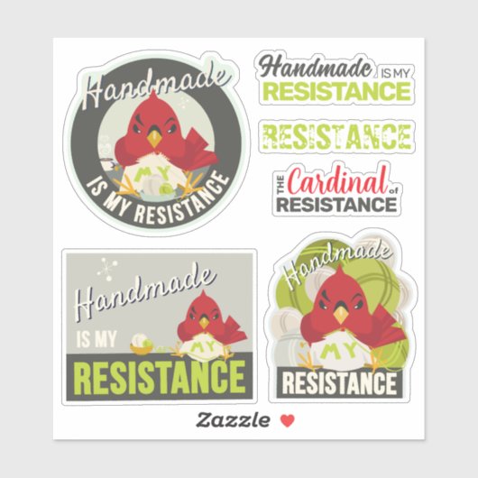 "Handmade is My Resistance" オリーブライム コレクション シール (シート)