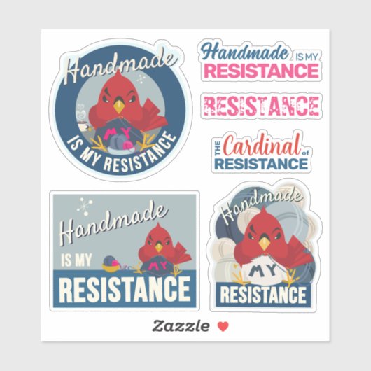 "Handmade is My Resistance" ブルー・コレクション シール (シート)