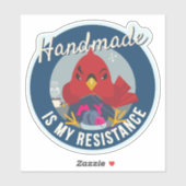 Handmade is My Resistance Blue Round Badge シール (シート)