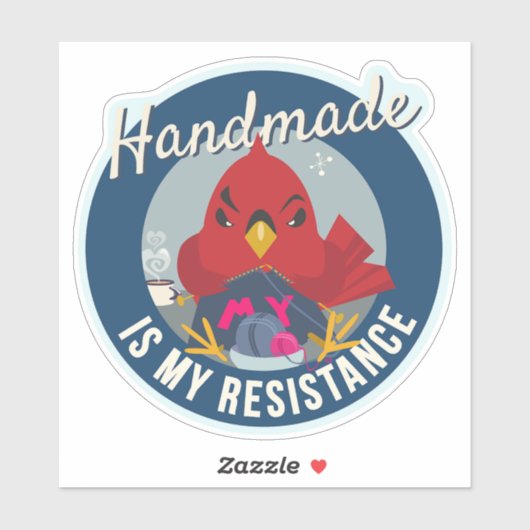 Handmade is My Resistance Blue Round Badge シール (シート)