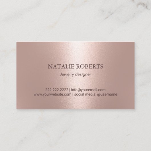 Handmade Jewelry Bright Diamond Blush Rose Gold 名刺 (裏面)