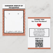 Handmade Jewelry Terra Cotta White Polka Dots 名刺 (正面/裏面)