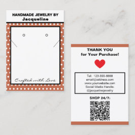 Handmade Jewelry Terra Cotta White Polka Dots 名刺