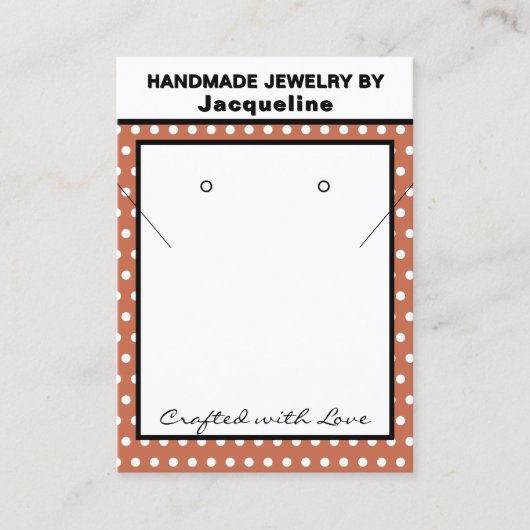 Handmade Jewelry Terra Cotta White Polka Dots 名刺 (正面)