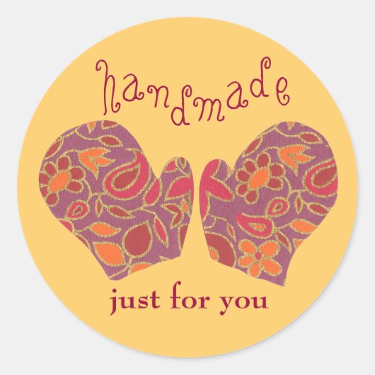 "Handmade Just for You" sticker ラウンドシール (正面)