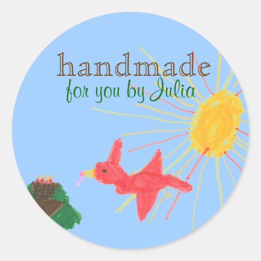 "Handmade" label ラウンドシール (正面)