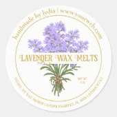 Handmade Lavender Wax Melts Round Sticker ラウンドシール (正面)