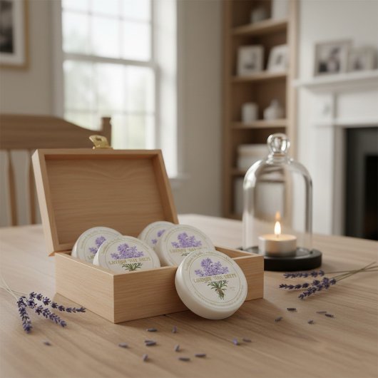 Handmade Lavender Wax Melts Round Sticker ラウンドシール