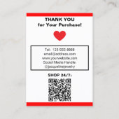 Handmade Necklace Earrings Red White Polka Dots 名刺 (裏面)