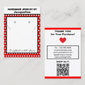 Handmade Necklace Earrings Red White Polka Dots 名刺 (正面/裏面)