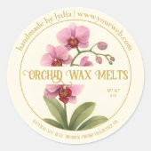 Handmade Orchid Wax Melts Round Sticker ラウンドシール (正面)