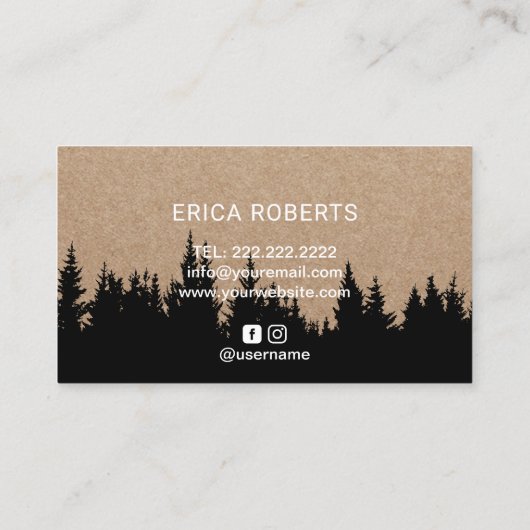 Handmade Products Mountain Logo Rustic Kraft 名刺 (裏面)