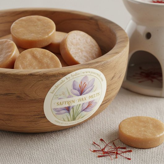 Handmade Saffron Wax Melts Round Sticker ラウンドシール