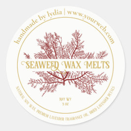 Handmade Seaweed Wax Melts Round Sticker ラウンドシール