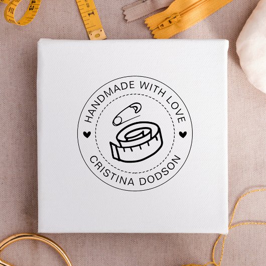 Handmade Sewing Custom Name Circle Stamp セルフインキングスタンプ