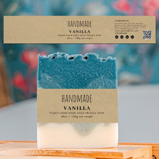 Handmade Soap Belly Band Kraft Product Label Wrap 招待状ベリーバンド