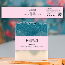 Handmade Soap Belly Band Pink Product Label Wrap 招待状ベリーバンド
