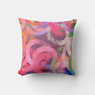 Handmade surreal abstract pattern. Modern artistic クッション
