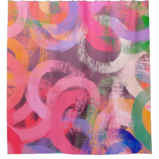 Handmade surreal abstract pattern. Modern artistic シャワーカーテン