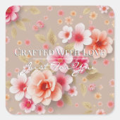 Handmade Thank You Stickers • Cute Order Packaging スクエアシール (正面)