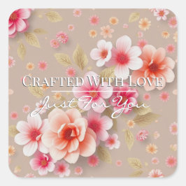 Handmade Thank You Stickers • Cute Order Packaging スクエアシール