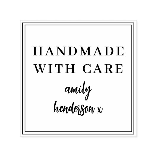 Handmade with Care | Modern Minimal Stylish Design セルフインキングスタンプ (デザイン)