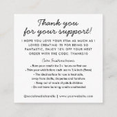 Handmade with Loveハートサンキューキャンドル気に エンクロージャーカード (裏面)