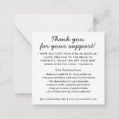 Handmade with Loveハートサンキューキャンドル気に ノートカード (裏面)