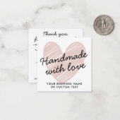 Handmade with Loveハートサンキューキャンドル気に ノートカード (正面/裏面インサイチュ)