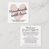 Handmade with Loveハートサンキューキャンドル気に ノートカード (正面/裏面)