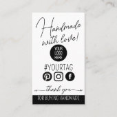 Handmade With Love Care Instructions Card 名刺 (正面)