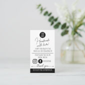 Handmade With Love Care Instructions Card 名刺 (スタンド正面)