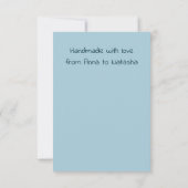 Handmade With Love Cat Knitting Blue Graphic Card サンキューカード (裏面)