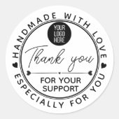 Handmade With Love Circle Sticker – Logo ラウンドシール (正面)