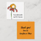Handmade With Love Coneflower Shop スクエア名刺 (正面/裏面)