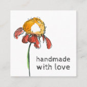 Handmade With Love Coneflower Shop スクエア名刺 (正面)