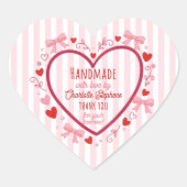 Handmade With Love Coquette Heart Thank You  ハートシール (正面)
