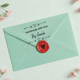 Handmade With Love Custom Name Label Stamp セルフインキングスタンプ