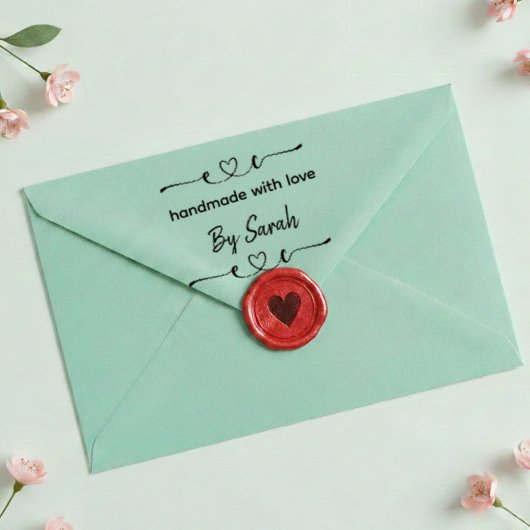 Handmade With Love Custom Name Label Stamp セルフインキングスタンプ