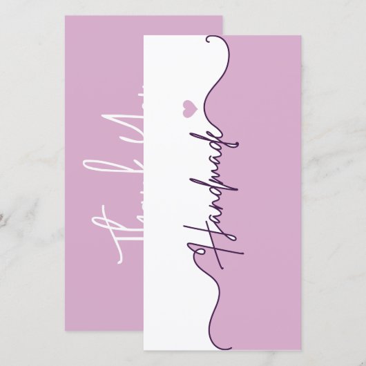 Handmade With Love Floral Small Business Packaging サンキューカード (正面/裏面)