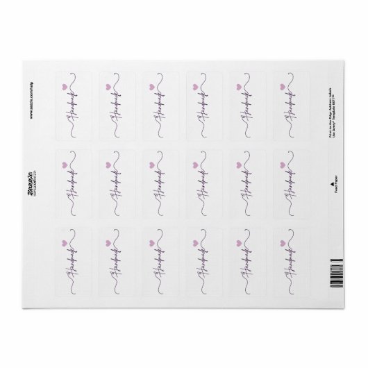 Handmade With Love Floral Small Business Packaging ラベル (フルシート)