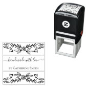 Handmade with Love flower Rubber Stamp セルフインキングスタンプ (インサイチュ)