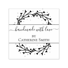 Handmade with Love flower Rubber Stamp セルフインキングスタンプ