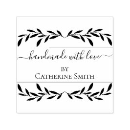 Handmade with Love flower Rubber Stamp セルフインキングスタンプ