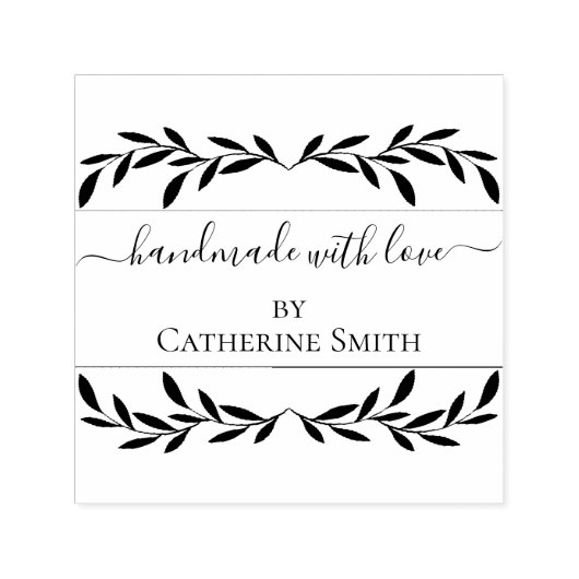 Handmade with Love flower Rubber Stamp セルフインキングスタンプ (デザイン)