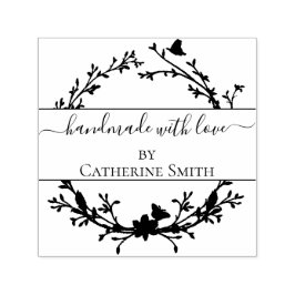 Handmade with Love flower Rubber Stamp セルフインキングスタンプ
