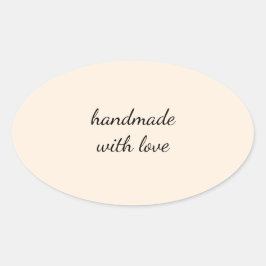 Handmade With Love Minimal Sticker – Elegant Craft 楕円形シール